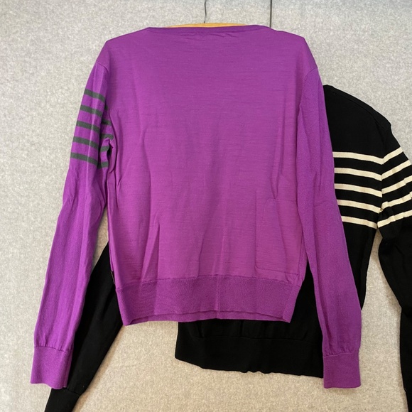 Rapha Breton Sweater Size M TWO SWEATERS Purple Black Striped Zip Pocket - Picture 6 of 13